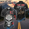 BlueJose Darts Skull Reaper Game Over With Dartboard Design Personalized Name Shirt