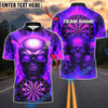 BlueJose Darts Flame Skull With Dartboard Design Customized Name, Team Name 3D Shirt (4 Colors)