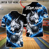BlueJose Bowling & Pins Inferno Lightning Lynx Wolf Customized Name, Team Name 3D Shirt (4 Colors)
