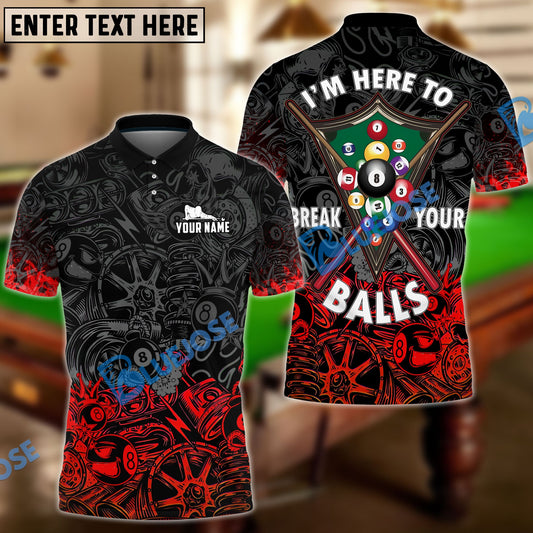 BlueJose Billiards Ball 8 Mechanic Skull Break Your Ball Personalized Name Shirt (4 Colors)