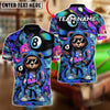 BlueJose Billiards 8 Ball Graffiti Cue Bear Personalized Name, Team Name Unisex Shirt (4 Colors)