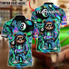 BlueJose Billiards 8 Ball Graffiti Cue Bear Personalized Name, Team Name Unisex Shirt (4 Colors)