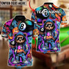BlueJose Billiards 8 Ball Graffiti Cue Bear Personalized Name, Team Name Unisex Shirt (4 Colors)