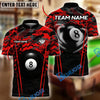 BlueJose Billiards Ball 8 Crimson Cue Clash Personalized Name & Team Name Shirt (4 Colors)