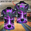 BlueJose Bowling And Pins Dragon Fire Customized Name, Team Name 3D Shirt (4 Colors)