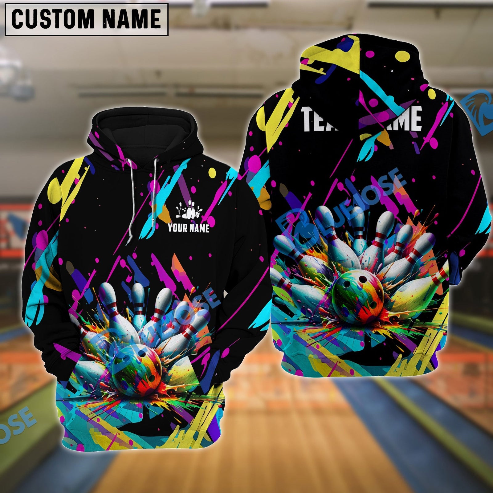 BlueJose Bowling Graffiti Splash Paint Personalized Shirt