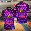 BlueJose Bowling Neon Cowboy Strike Customized Name, Team Name 3D Shirt (4 Colors)