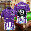 BlueJose Billiards Ball 8 Colorful Paint Personalized Name Shirt (4 Colors)