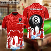 BlueJose Billiards Ball 8 Colorful Paint Personalized Name Shirt (4 Colors)