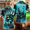 BlueJose Billiards Ball 8 Inferno Skull King Personalized Name Shirt (4 Colors)