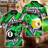 BlueJose Billiards Ball 8&9 Lightning Racing Personalized Name Shirt (4 Colors)