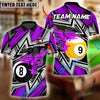 BlueJose Billiards Ball 8&9 Lightning Racing Personalized Name Shirt (4 Colors)