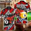 BlueJose Billiards Ball 8&9 Lightning Racing Personalized Name Shirt (4 Colors)