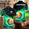 BlueJose Billiards Ball 9 Fireball Magic Personalized Name Shirt (4 Colors)