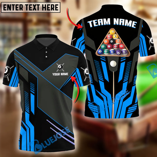 BlueJose Billiards Ball 8 Rack Pool Personalized Name Shirt (4 Colors)