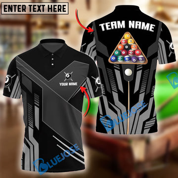 BlueJose Billiards Ball 8 Rack Pool Personalized Name Shirt (4 Colors)