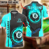 BlueJose Billiards Ball 8 Flame Style Personalized Name Shirt (4 Colors)