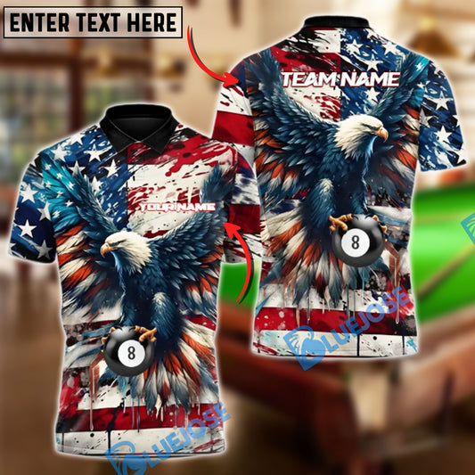 BlueJose Billiards Ball 8 Patriot Break Personalized Name, Team Name Unisex Shirt