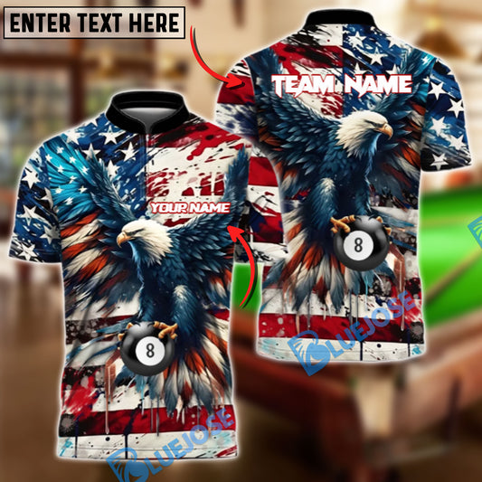 BlueJose Billiards Ball 8 Patriot Break Personalized Name, Team Name Unisex Shirt