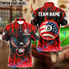BlueJose Billiards Ball 8 Flaming American Flag Eagle Personalized Name Shirt (4 Colors)