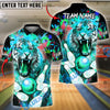 BlueJose Bowling And Pins Tiger Paint Splash Customized Name, Team Name 3D Shirt (4 Colors)