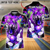 BlueJose Bowling And Pins Tiger Paint Splash Customized Name, Team Name 3D Shirt (4 Colors)