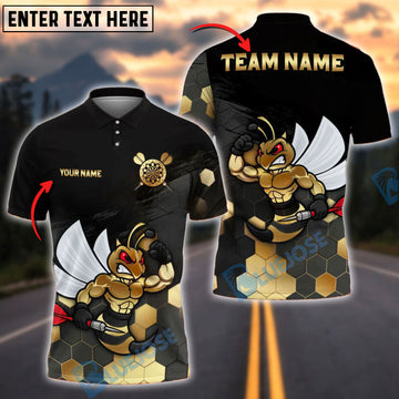 BlueJose Darts Bee Golden Personalized Name Shirt