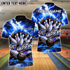 BlueJose Bowling And Pins Thunder Split Happens Customized Name, Team Name 3D Shirt (4 Colors)