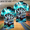 BlueJose Bowling And Pins Thunder Split Happens Customized Name, Team Name 3D Shirt (4 Colors)