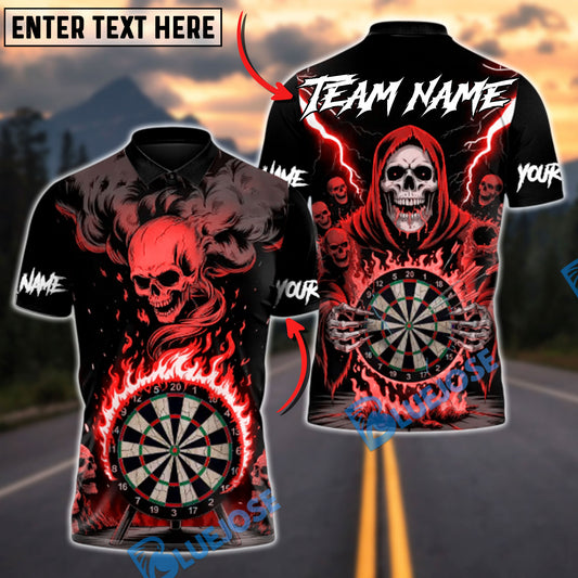 BlueJose Darts Death Mark Personalized Name, Team Name Unisex Shirt (4 Colors)