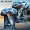 Bluejose Salmon Fishing Blue Camo Sport Custom Name & Team Name 3D Shirts