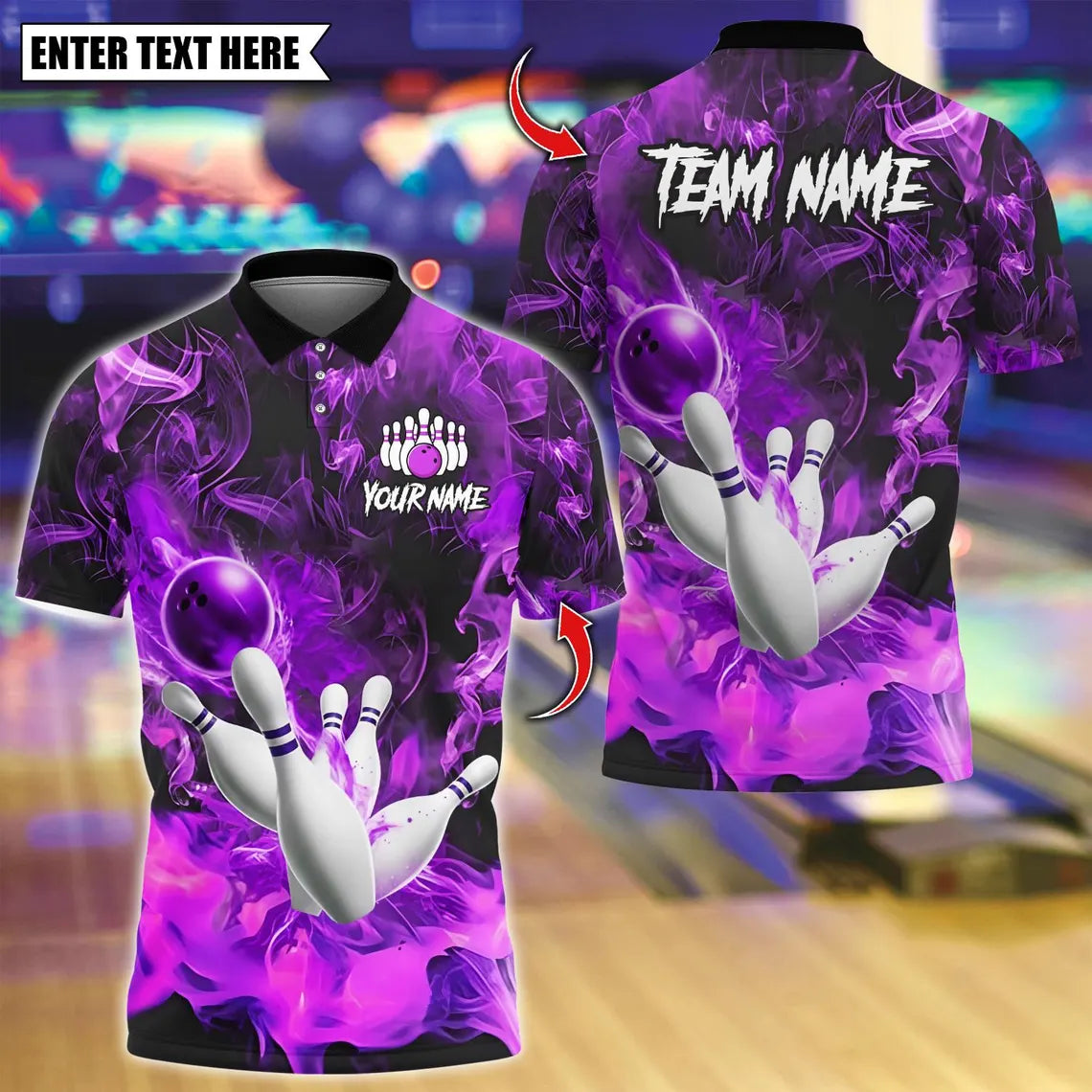 BlueJose Bowling And Pins Smoking Throw Customized Name, Team Name 3D Shirt (4 Colors)
