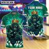 BlueJose Bowling And Pins Thunder King Gorrila Customized Name, Team Name 3D Shirt (4 Colors)