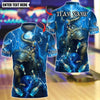 BlueJose Bowling And Pins Thunder Norse Mythology Customized Name, Team Name 3D Shirt (4 Colors)