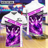 BlueJose Bowling And Pins Flaming Bowling Tournament Design Customized Name, Team Name 3D Shirt (4 Colors)