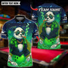 BlueJose Bowling And Pins Panda 420 Smoking Neon Design Customized Name, Team Name 3D Shirt (4 Colors)
