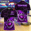 BlueJose Bowling And Pins Angry Shark And Pins Customized Name, Team Name 3D Shirt (4 Colors)