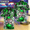 BlueJose Bowling And Pins  Bunny With Angry Pins Design Customized Name, Team Name 3D Shirt (4 Colors)