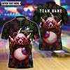 BlueJose Bowling And Pins Panda 420 Leaf Neon Glow Design Customized Name, Team Name 3D Shirt (4 Colors)