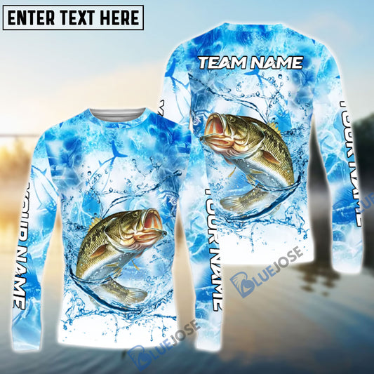 Bluejose Bass Fishing Blue Sea Catching Design Name & Team Name 3D Shirts