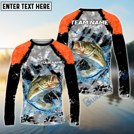 Bluejose Bass Fishing Gray Crimson Catch Design Name & Team Name 3D Shirts