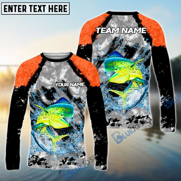 Bluejose Mahi Mahi Fishing Gray Crimson Catch Design Name & Team Name 3D Shirts