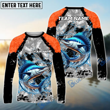 Bluejose Marlin Fishing Gray Crimson Catch Design Name & Team Name 3D Shirts