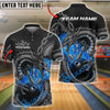BlueJose Bowling Dragon Fire Customized Name, Team Name 3D Shirt (4 Colors)