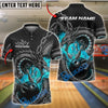 BlueJose Bowling Dragon Fire Customized Name, Team Name 3D Shirt (4 Colors)