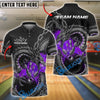 BlueJose Bowling Dragon Fire Customized Name, Team Name 3D Shirt (4 Colors)