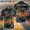 BlueJose Bowling Dragon Fire Customized Name, Team Name 3D Shirt (4 Colors)