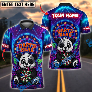 BlueJose Darts Neon Bear Personalized Name, Team Name Shirt