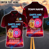 BlueJose Darts and Beer Neon Vibes Personalized Name, Team Name Shirt (4 Colors)