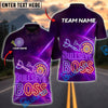 BlueJose Bullseye Darts Boss Neon Jet Personalized Name, Team Name Shirt (4 Colors)